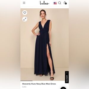 Lulu’s Heavenly Hues Navy Blue Maxi Dress